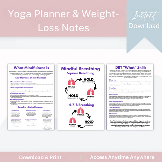 Yoga Planner & Weight-Loss Notes