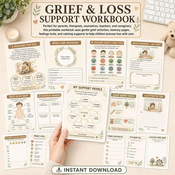 Grief & Loss Support Workbook for kids