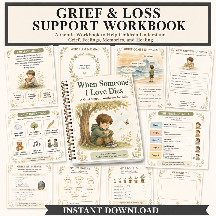 Grief & Loss Support Workbook for kids